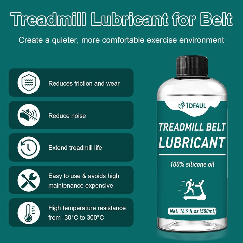 1DFAUL 500ml Treadmill Oil Belt Lubricant, Silicone Treadmill Lubricant for Belt High Temperature Resistance, Reduces Friction, Noise & Wear, Suitable for Various Treadmills Models - Image 3